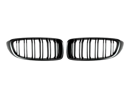 AutoTecknic Dual-Slats Stealth Black Front Grille Set - F32/ F36 4-Series | F80 M3 | F82 M4-Exterior-Silicon Valley Bimmer