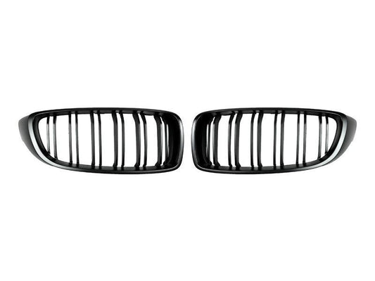 AutoTecknic Dual-Slats Stealth Black Front Grille Set - F32/ F36 4-Series | F80 M3 | F82 M4-Exterior-Silicon Valley Bimmer