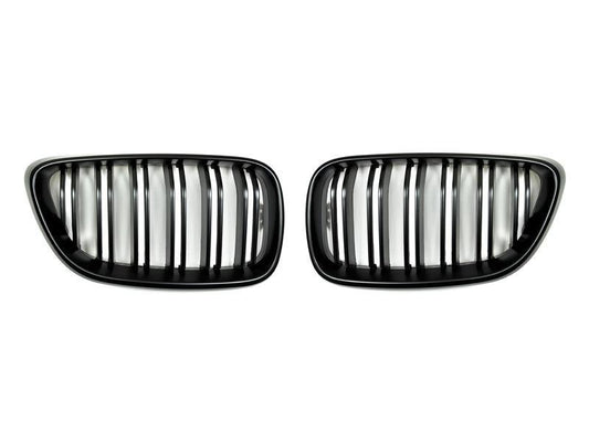 AutoTecknic Dual-Slats Stealth Black Front Grille Set - F87 M2 | F22 2-Series-Exterior-Silicon Valley Bimmer