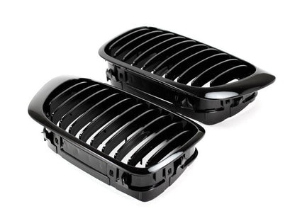 AutoTecknic Gloss Black Front Grille Set - E46 3-Series Coupe Pre-Facelift | M3-Exterior-Silicon Valley Bimmer