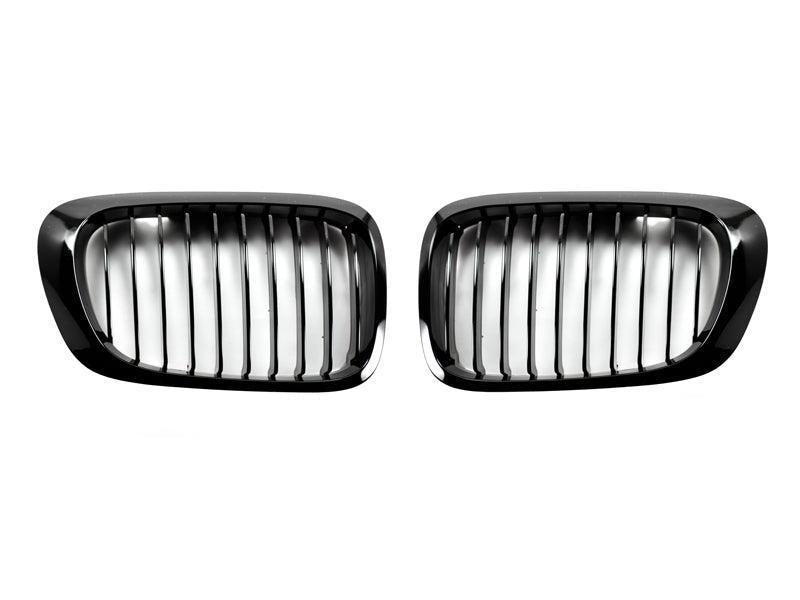 AutoTecknic Gloss Black Front Grille Set - E46 3-Series Coupe Pre-Facelift | M3-Exterior-Silicon Valley Bimmer