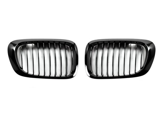 AutoTecknic Gloss Black Front Grille Set - E46 3-Series Coupe Pre-Facelift | M3-Exterior-Silicon Valley Bimmer