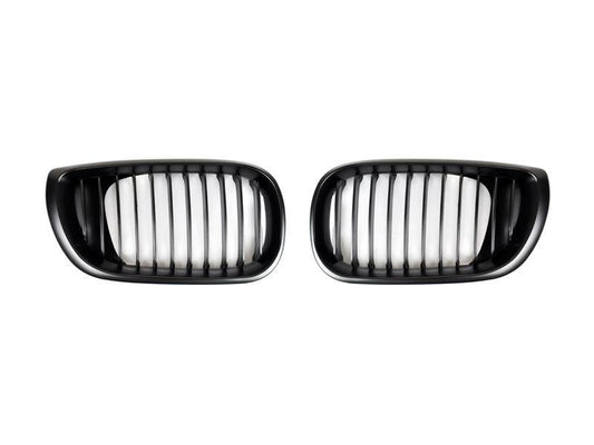 AutoTecknic Gloss Black Front Grille Set - E46 3-Series LCI Sedan (2002-2005)-Exterior-Silicon Valley Bimmer