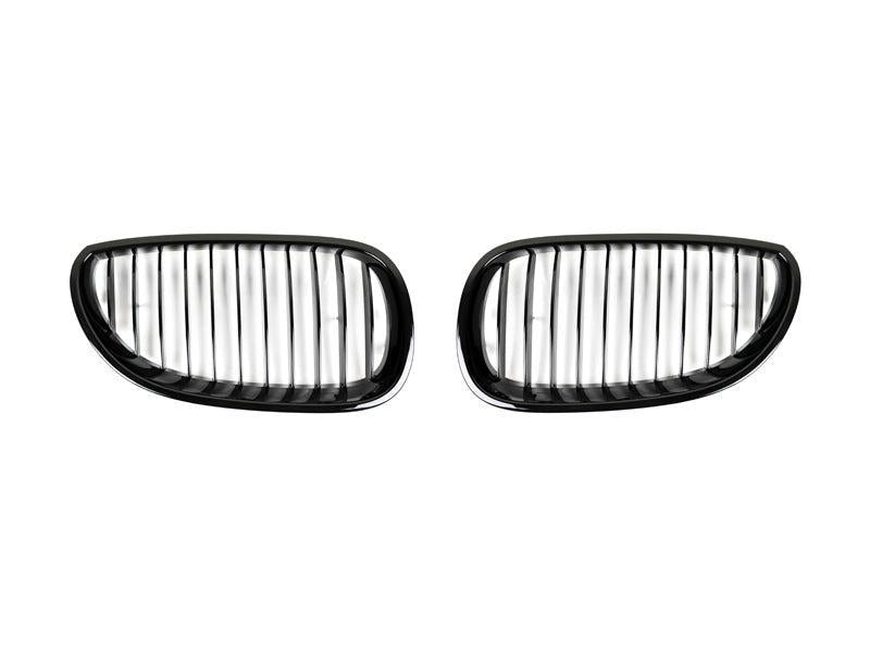 AutoTecknic Gloss Black Front Grille Set - E60 5-Series | M5-Exterior-Silicon Valley Bimmer