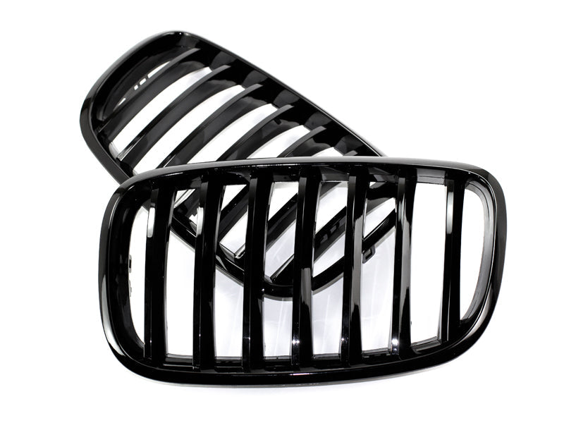 AutoTecknic Gloss Black Front Grille Set - E70 X5 / X5M | E71 X6 / X6M-Exterior-Silicon Valley Bimmer