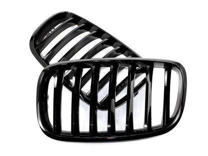 AutoTecknic Gloss Black Front Grille Set - E70 X5 / X5M | E71 X6 / X6M-Exterior-Silicon Valley Bimmer