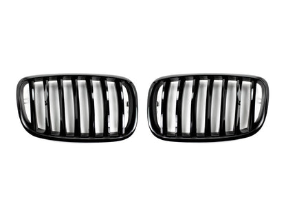 AutoTecknic Gloss Black Front Grille Set - E70 X5 / X5M | E71 X6 / X6M-Exterior-Silicon Valley Bimmer
