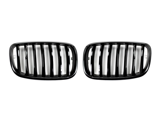AutoTecknic Gloss Black Front Grille Set - E70 X5 / X5M | E71 X6 / X6M-Exterior-Silicon Valley Bimmer