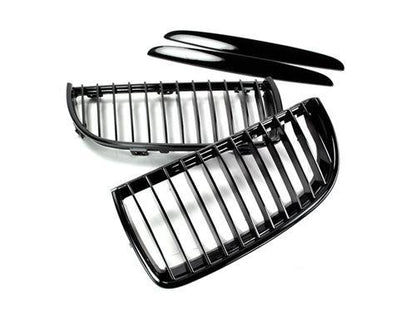 AutoTecknic Gloss Black Front Grille Set - E90 Sedan/ E91 Wagon | 3 Series-Exterior-Silicon Valley Bimmer