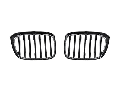 AutoTecknic Gloss Black Front Grille Set - G01 X3 | G02 X4 Pre-LCI-Exterior-Silicon Valley Bimmer