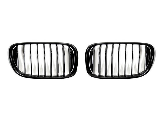 AutoTecknic Gloss Black Front Grille Set - G11/ G12 7-Series Pre-LCI (16-19)-Exterior-Silicon Valley Bimmer