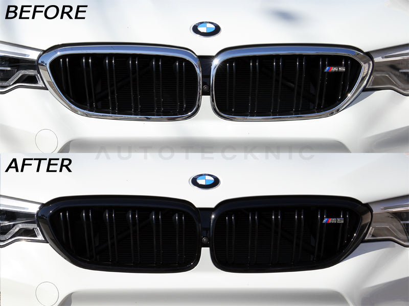 AutoTecknic Gloss Black Front Grille Surround Set - F90 M5-Exterior-Silicon Valley Bimmer