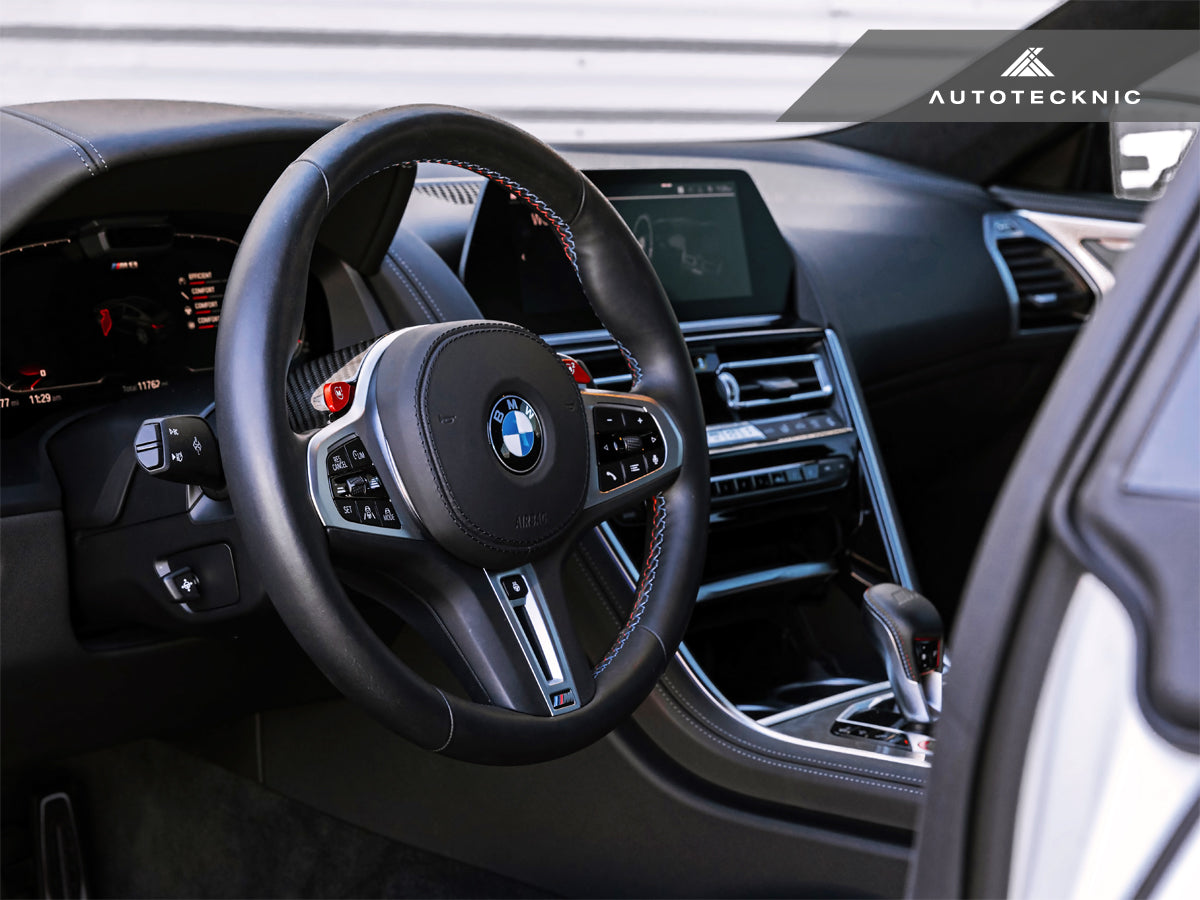 AutoTecknic Replacement Carbon Steering Wheel Top Cover - F90 M5-Interior-Silicon Valley Bimmer