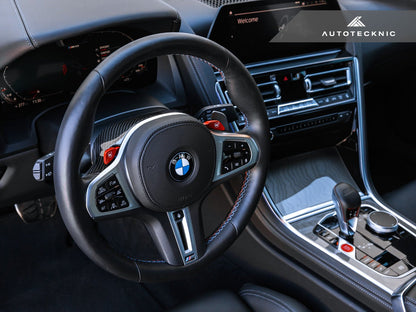 AutoTecknic Replacement Carbon Steering Wheel Top Cover - F90 M5-Interior-Silicon Valley Bimmer