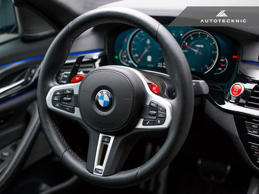 AutoTecknic Replacement Carbon Steering Wheel Top Cover - F95 X5M | F96 X6M-Interior-Silicon Valley Bimmer