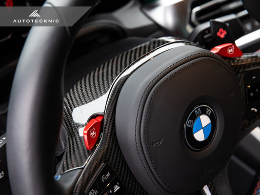 AutoTecknic Replacement Carbon Steering Wheel Top Cover - G80 M3 | G82/ G83 M4