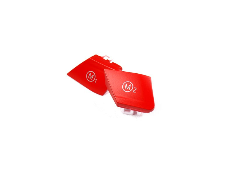 AutoTecknic Satin Red M1/ M2 Button Set - F10 M5 LCI-Interior-Silicon Valley Bimmer
