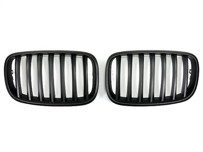 AutoTecknic Stealth Black Front Grille Set - E70 X5 / X5M | E71 X6 / X6M-Exterior-Silicon Valley Bimmer