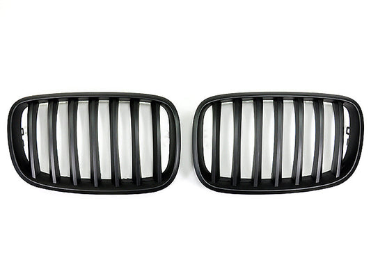 AutoTecknic Stealth Black Front Grille Set - E70 X5 / X5M | E71 X6 / X6M-Exterior-Silicon Valley Bimmer