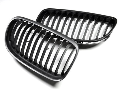 AutoTecknic Stealth Black Front Grille Set - E90 3-Series LCI-Exterior-Silicon Valley Bimmer