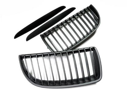 AutoTecknic Stealth Black Front Grille Set - E90 Sedan / E91 Wagon | 3 Series-Exterior-Silicon Valley Bimmer