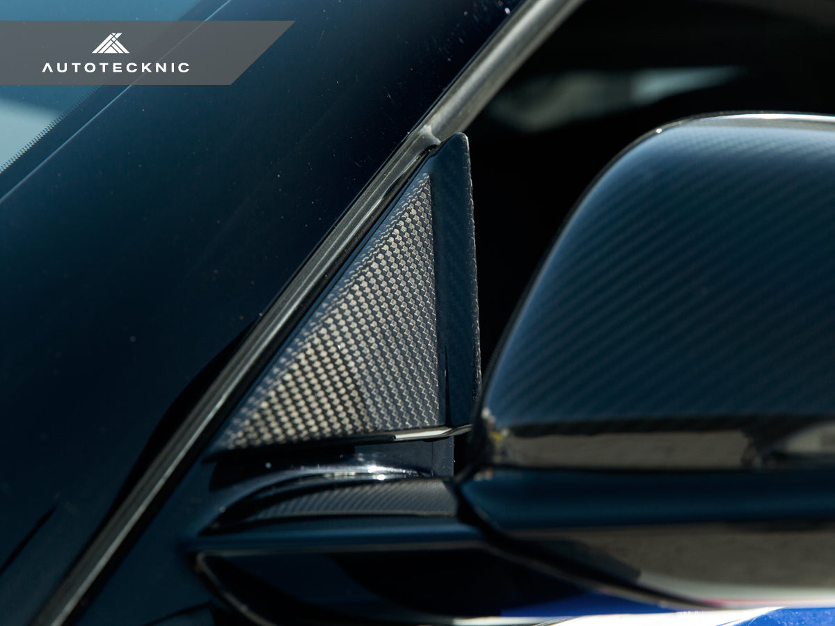 AutoTecknic Version III Dry Carbon Side Mirror Wind Deflector Set - A90 Supra 2020-Up-Exterior-Silicon Valley Bimmer