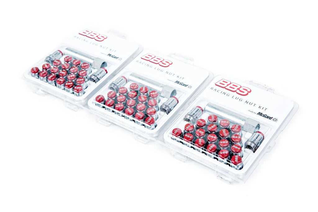 BBS-McGard Lug Nut Set - Red M12x1.5-Wheels-Silicon Valley Bimmer
