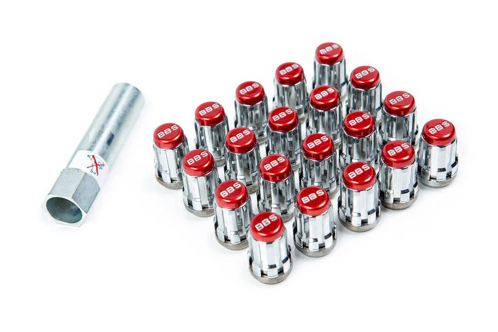 BBS-McGard Lug Nut Set - Red M12x1.5-Wheels-Silicon Valley Bimmer
