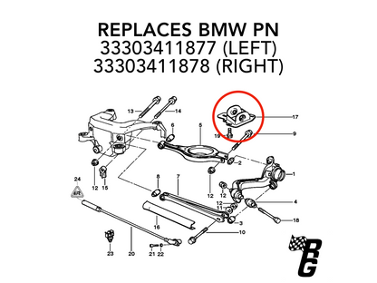 BMW Adjustable Rear Trailing Arm Brackets (Toe Correction)-Suspension-Silicon Valley Bimmer