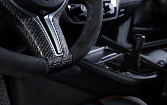 BMW F8X M Performance Steering Wheel Trim - Matte Carbon-Interior-Silicon Valley Bimmer