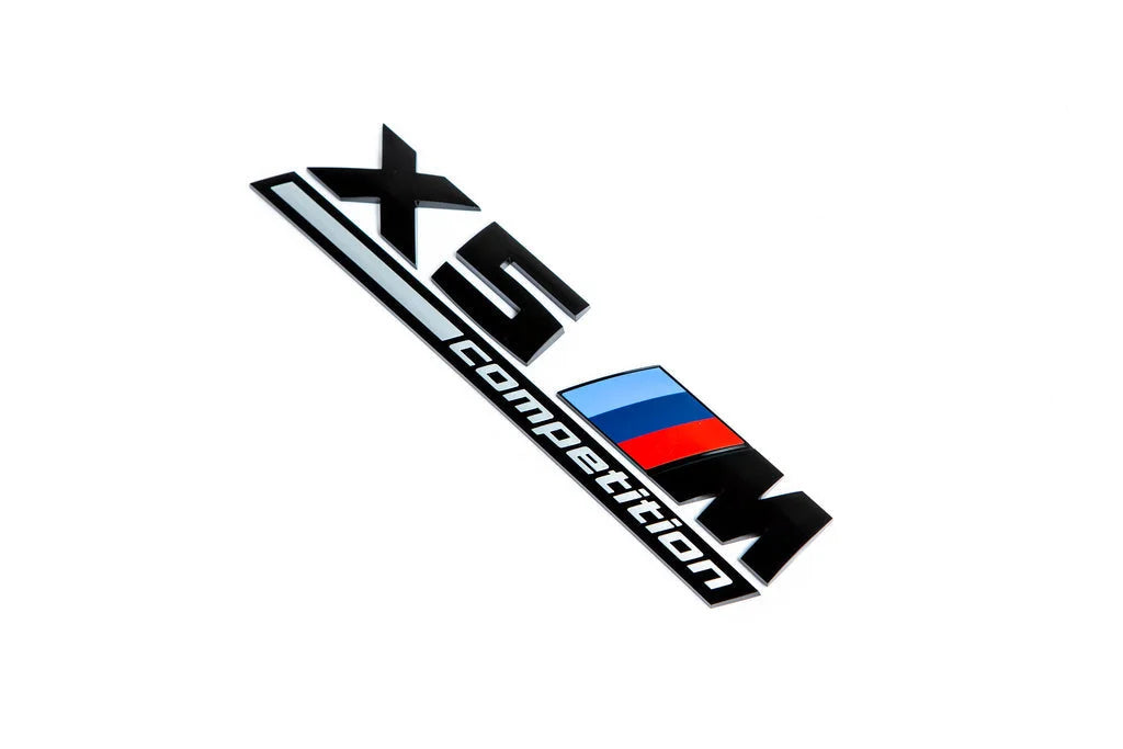 BMW F95 X5M Competition Trunk Emblem - Gloss Black-Exterior-Silicon Valley Bimmer