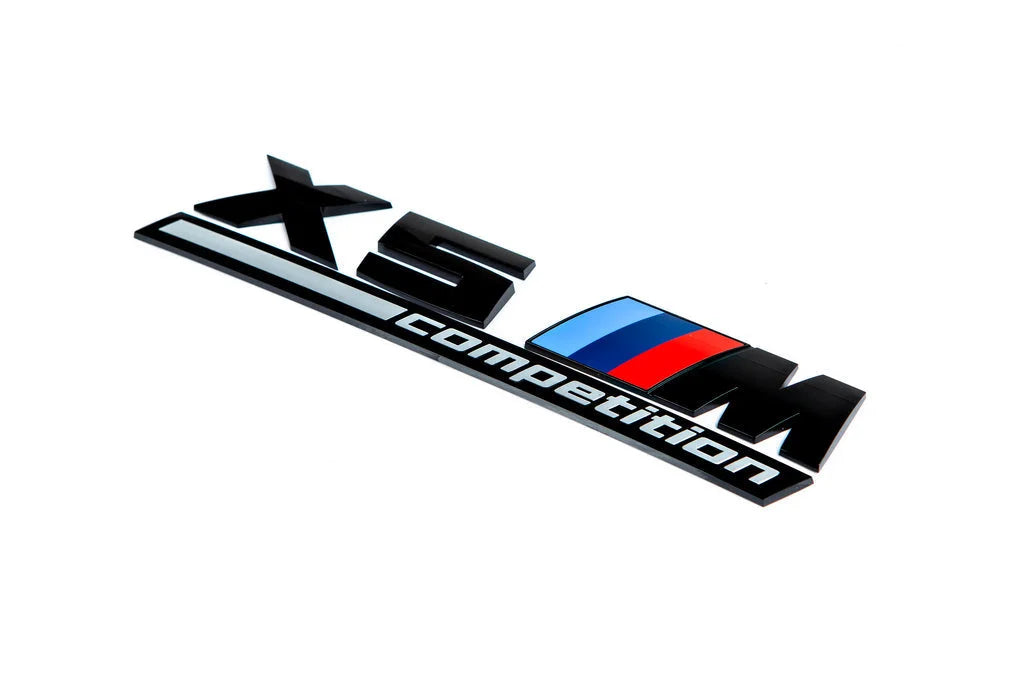 BMW F95 X5M Competition Trunk Emblem - Gloss Black-Exterior-Silicon Valley Bimmer