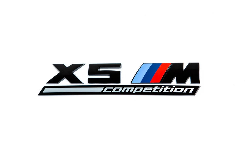 BMW F95 X5M Competition Trunk Emblem - Gloss Black-Exterior-Silicon Valley Bimmer