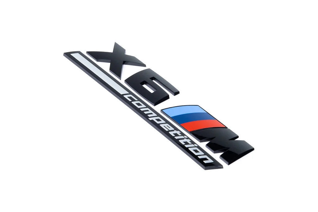 BMW F96 X6M Competition Trunk Emblem - Gloss Black-Exterior-Silicon Valley Bimmer