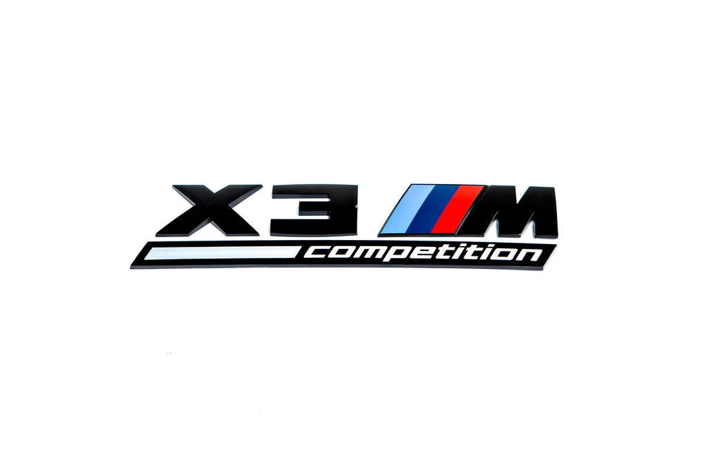 BMW F97 X3M Competition Trunk Emblem - Gloss Black-Exterior-Silicon Valley Bimmer