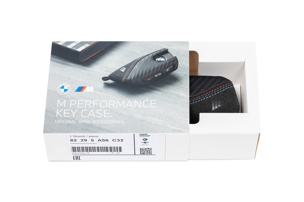 BMW M Performance Carbon with Tri-Color Stitched Alcantara Key Case-Lifestyle-Silicon Valley Bimmer