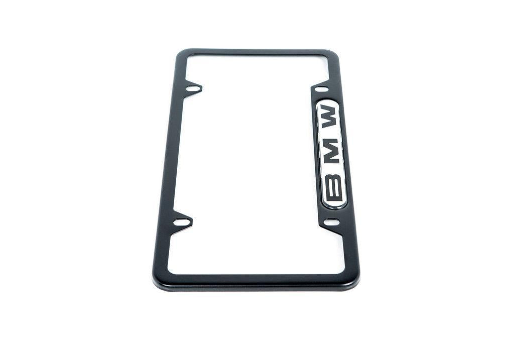 BMW Nameplate Black Stainless Steel License Plate Frame