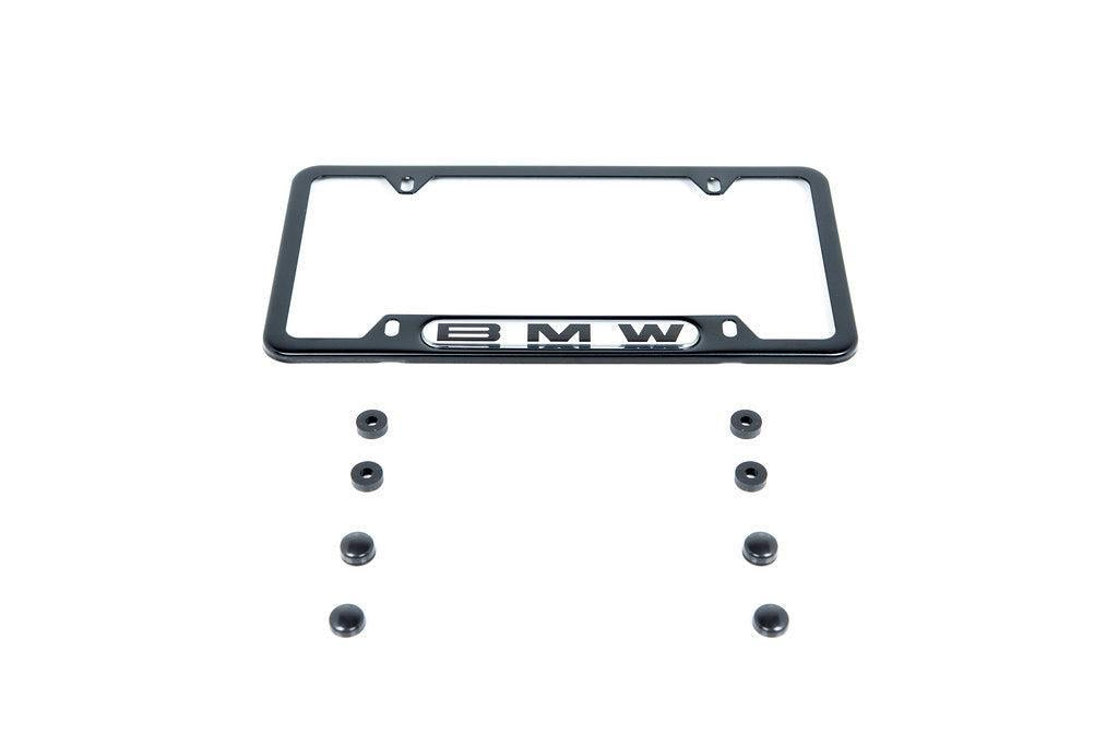 BMW Nameplate Black Stainless Steel License Plate Frame