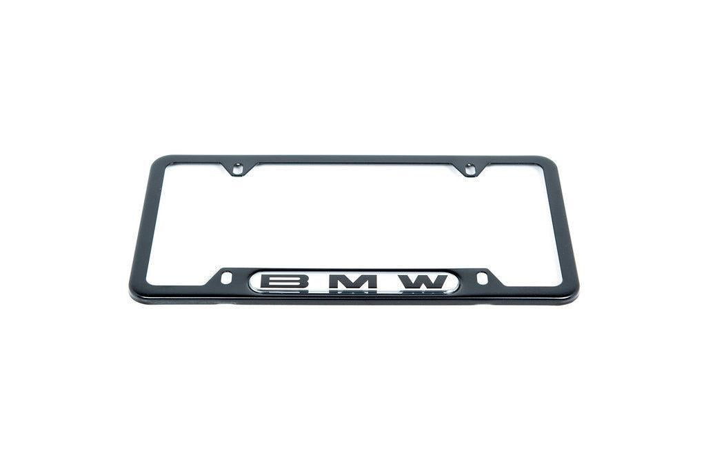BMW Nameplate Black Stainless Steel License Plate Frame