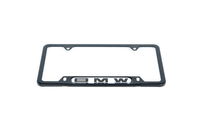 BMW Nameplate Black Stainless Steel License Plate Frame