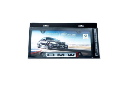 BMW Nameplate Black Stainless Steel License Plate Frame