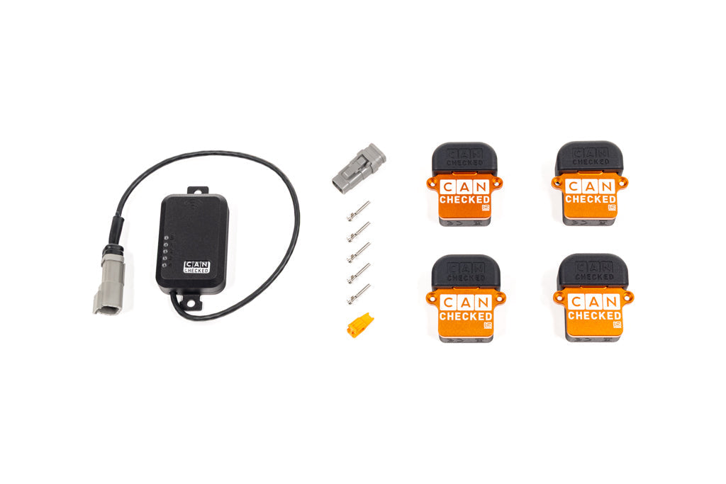 CANchecked TMU04 Tire Temperature Monitoring Set - Wireless and Charging Box