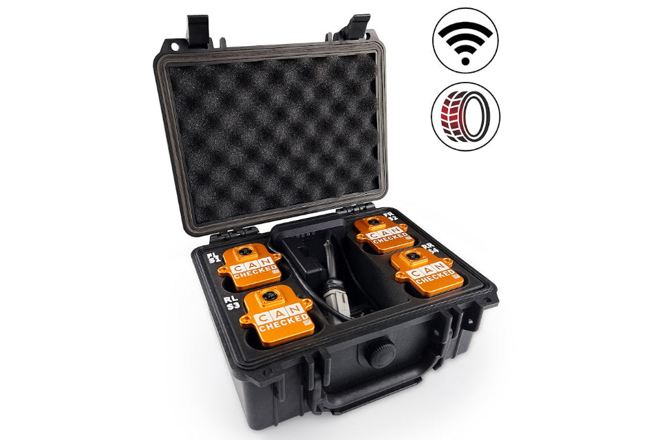 CANchecked TMU04 Tire Temperature Monitoring Set - Wireless and Charging Box