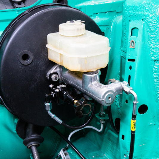 Chase Bays Brake Line Relocation - BMW E30 inBay with OEMC-Brakes-Silicon Valley Bimmer