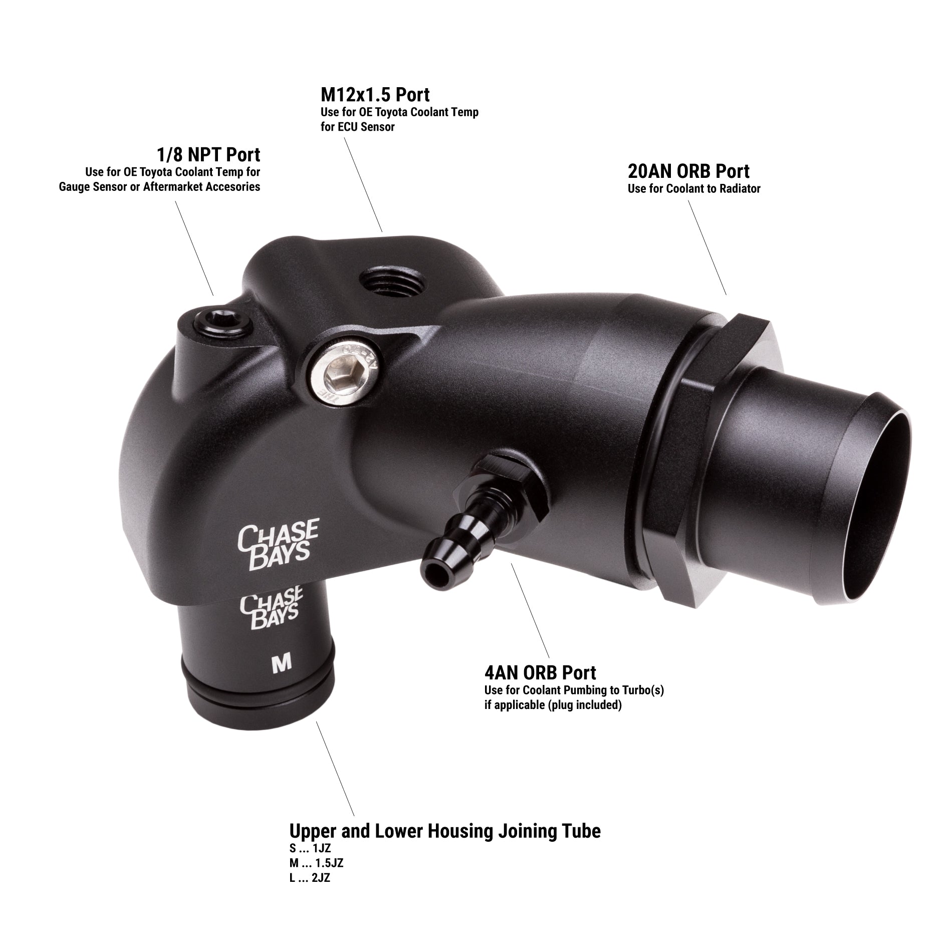 Chase Bays Compact Upper Water Neck - Toyota 1JZ-GTE | 2JZ-GTE-Performance-Silicon Valley Bimmer