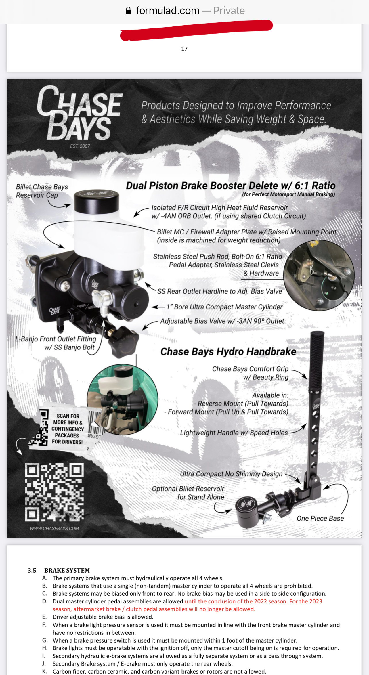 Chase Bays Dual Piston Brake Booster Delete with Bolt-On 6:1 Pedal Ratio-Brakes-Silicon Valley Bimmer