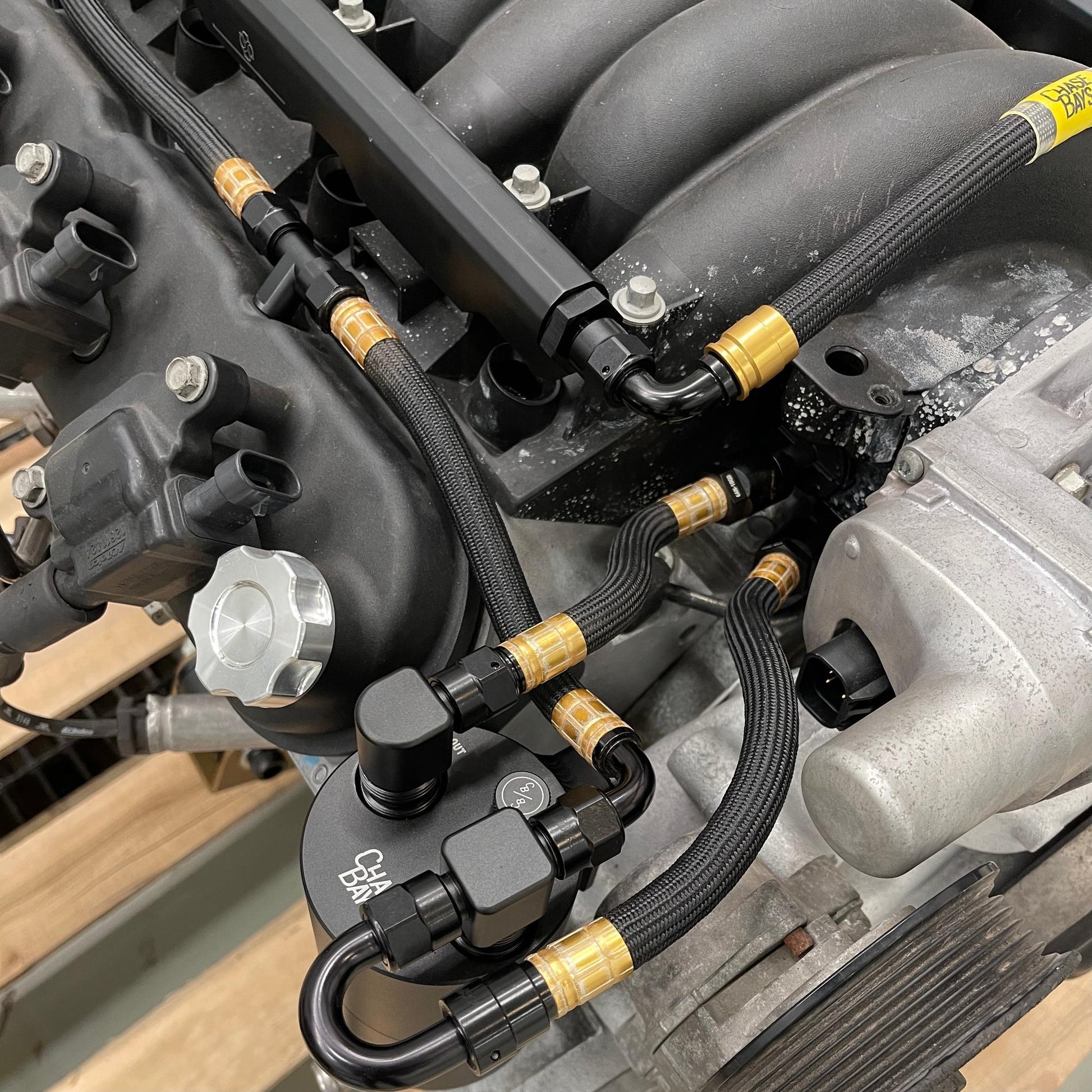 Chase Bays Oil Catch Can Kit w/ AN Hose and Hose Ends - GM LS3 / LS7 / L99-Performance-Silicon Valley Bimmer