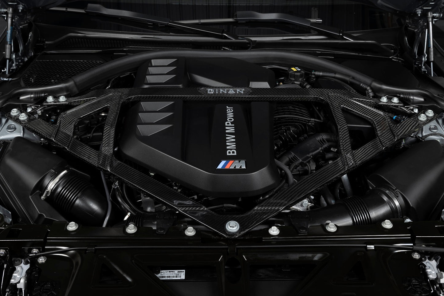 Dinan Gloss Carbon Fiber Strut Tower Brace - 2021-2026 BMW M2/M3/M4-Suspension-Silicon Valley Bimmer