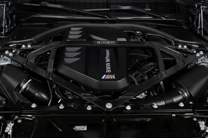 Dinan Gloss Carbon Fiber Strut Tower Brace - 2021-2026 BMW M2/M3/M4-Suspension-Silicon Valley Bimmer