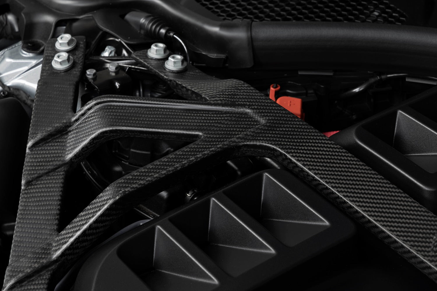 Dinan Matte Carbon Fiber Strut Tower Brace - 2021-2026 BMW M2/M3/M4-Suspension-Silicon Valley Bimmer